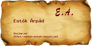 Estók Árpád névjegykártya